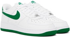 Nike White & Green Air Force 1 '07 Sneakers