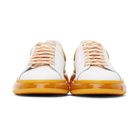 Alexander McQueen White and Orange Oversized Sneakers