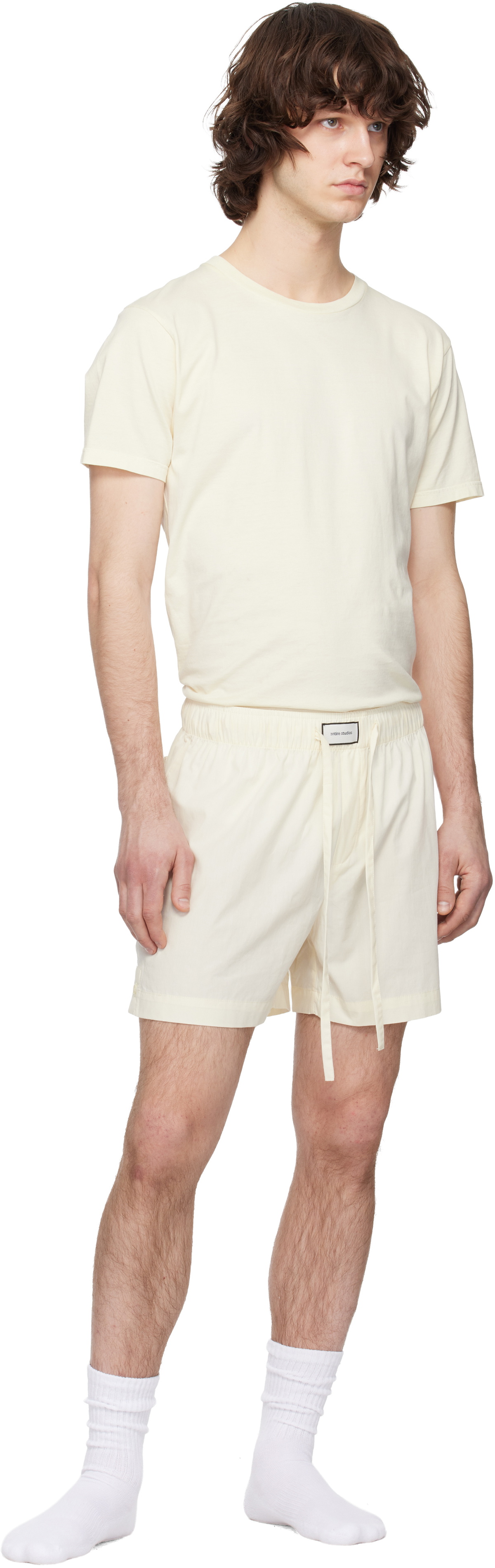 Entire Studios Off-White Pajama Shorts