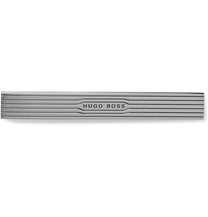 Photo: Hugo Boss - Tane Logo-Detailed Silver-Tone Tie Bar - Silver
