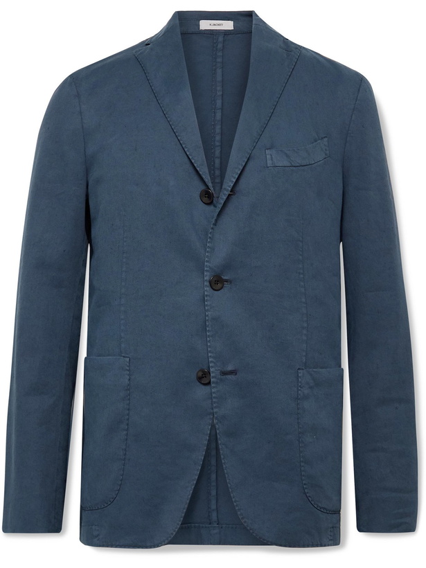 Photo: BOGLIOLI - Unstructured Woven Blazer - Blue - IT 46