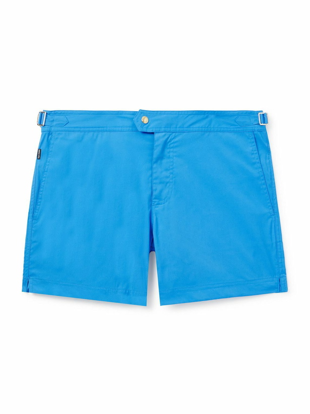 Photo: TOM FORD - Straight-Leg Mid-Length Swim Shorts - Blue