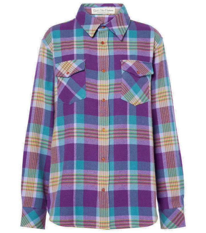 Photo: God's True Cashmere Jean's Glade plaid cashmere shirt