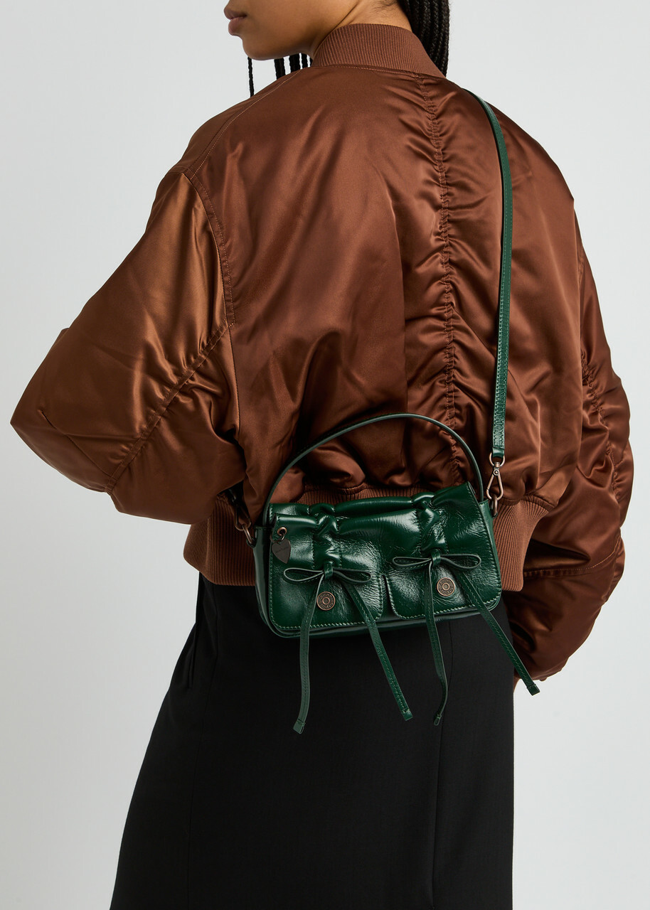 Acne Studios Mini Multipocket Leather top Handle bag - Dark Green