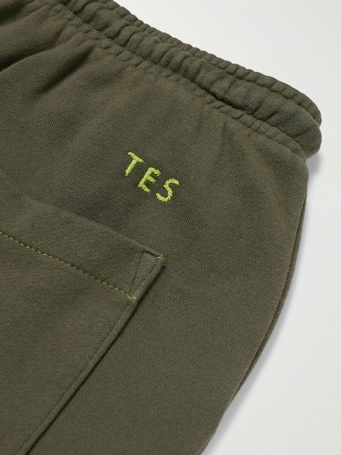 The Elder Statesman - Wide-Leg Cotton and Cashmere-Blend Jersey Sweatpants - Green