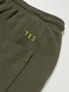 The Elder Statesman - Wide-Leg Cotton and Cashmere-Blend Jersey Sweatpants - Green