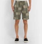 Neighborhood - Patchwork Cotton Drawstring Shorts - Green