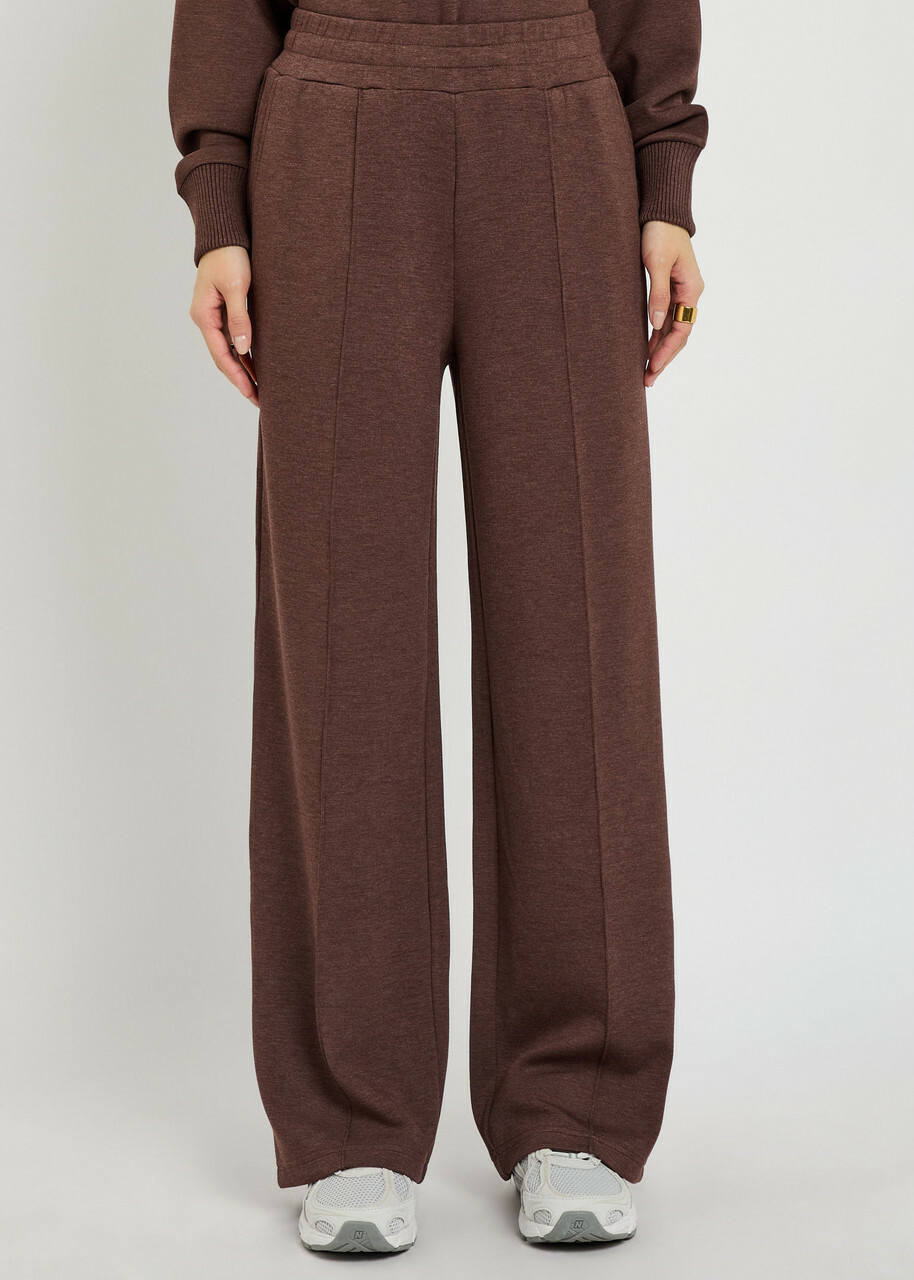 Varley The Wide Leg 30 Pintuck Jersey Sweatpants Brown