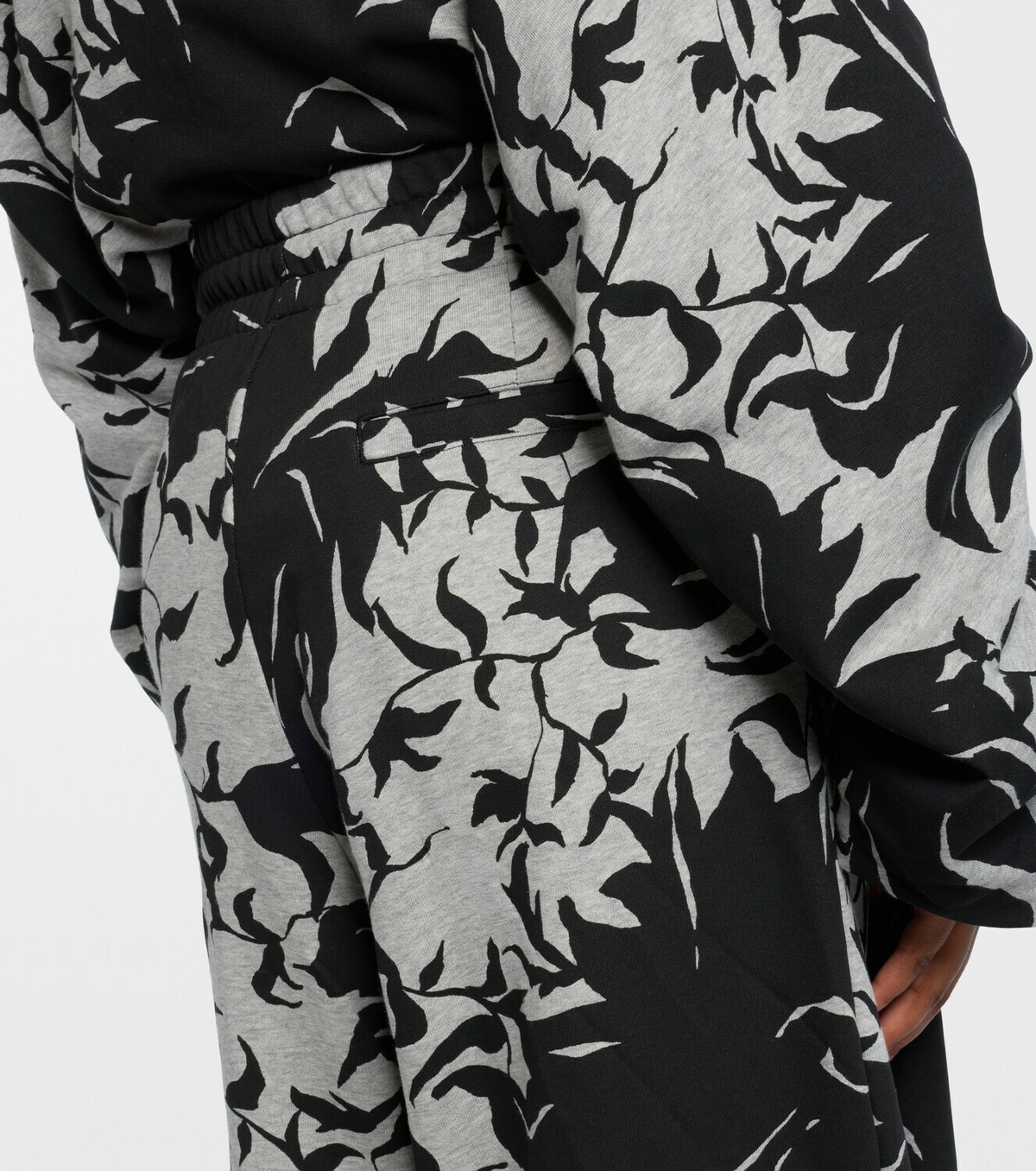 Dries Van Noten Floral pleated cotton jersey sweatpants