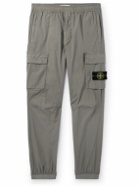 Stone Island - Tapered Cotton-Blend Cargo Trousers - Gray