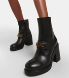 Gucci Logo leather ankle boots