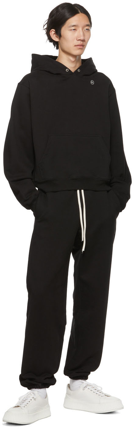 Recto Black Cotton Hoodie
