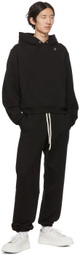 Recto Black Cotton Hoodie