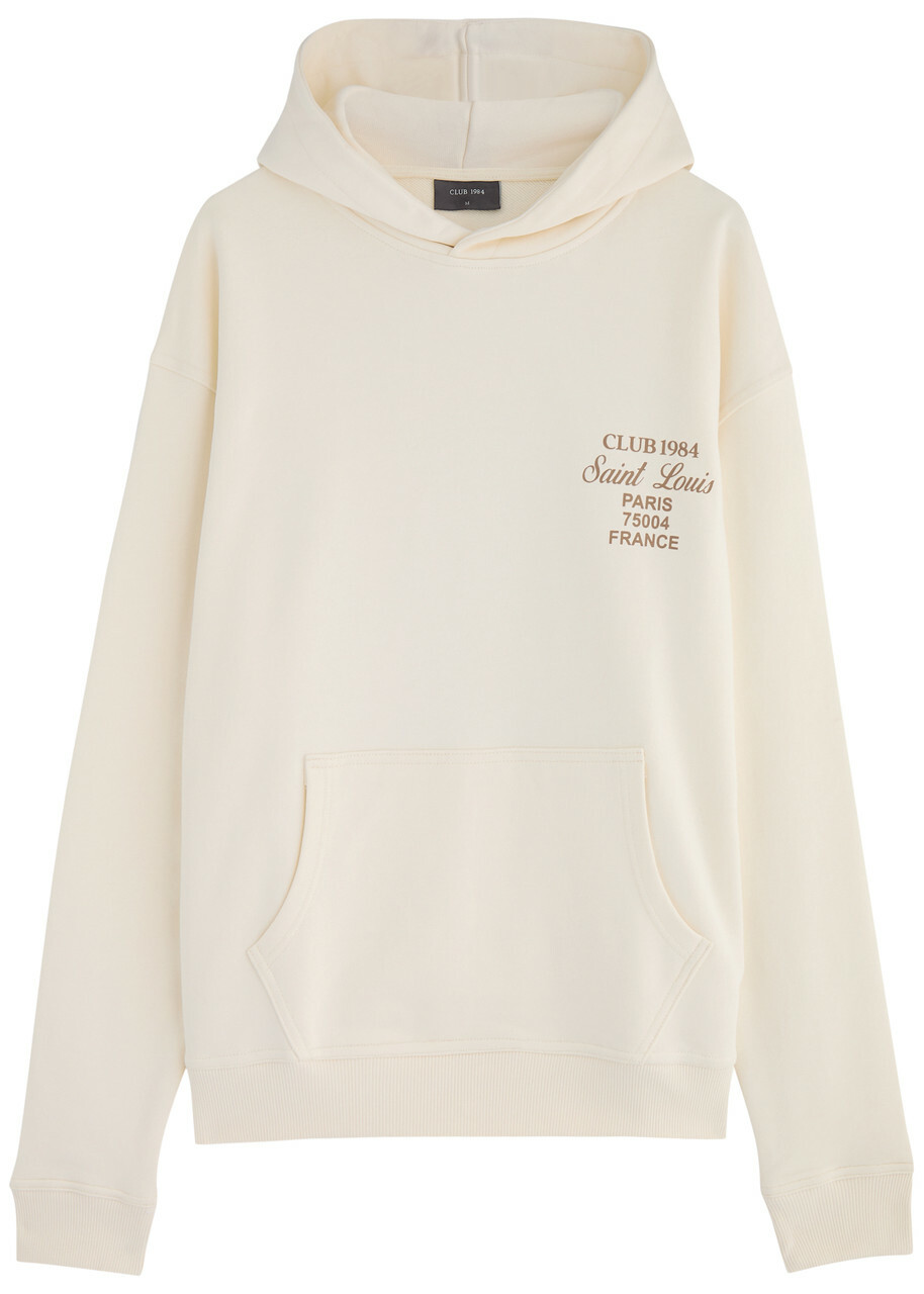 Club 1984 Patron 84 Printed Hooded Cotton Sweatshirt Off White