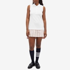 Thom Browne Women's Mini Pleated Polo Dress in White