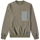 Neighborhood Men's Design 3 Crew Sweat in Olive Drab