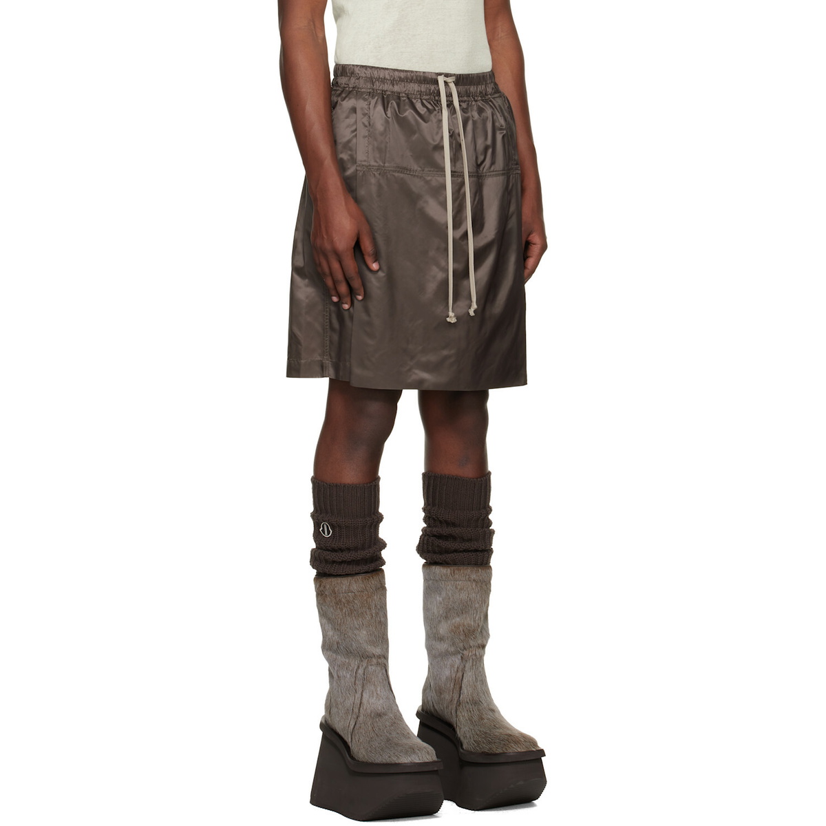 Rick Owens Moncler + Rick Owens Gray Kiltshorts