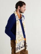 LOEWE - Fringed Logo-Print Wool, Silk and Cashmere-Blend Scarf