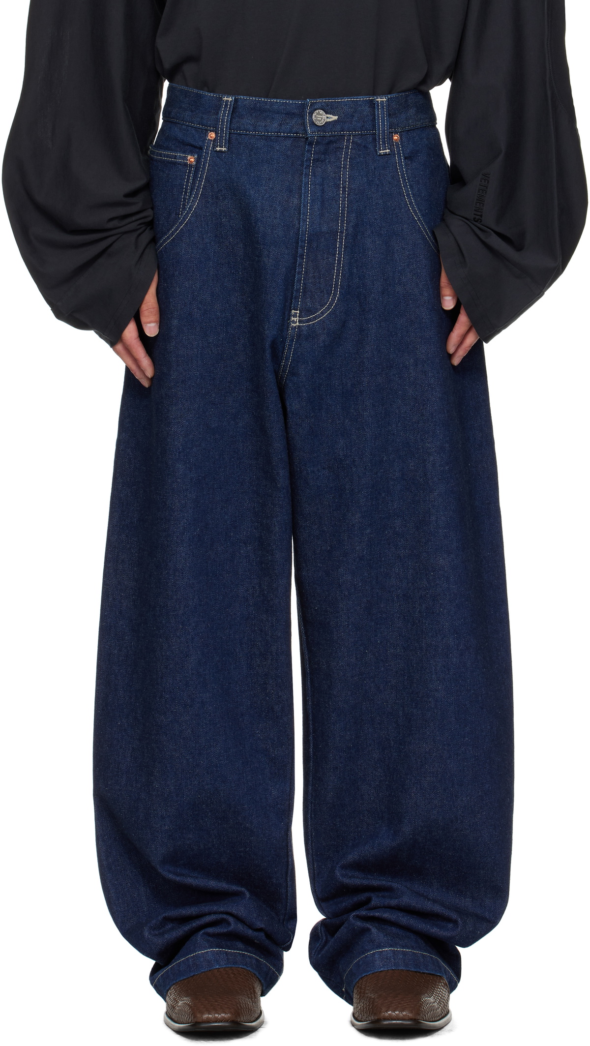 VETEMENTS ブルー＆ブラック Big Shape ジーンズ VETEMENTS Big Shape Jeans | Blue | FARFETCH