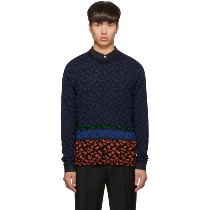 Photo: PS by Paul Smith Multicolor Knit Floral Sweater