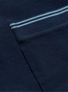 Club Monaco - Colour-Block Cotton-Blend Piqué Polo Shirt - Blue