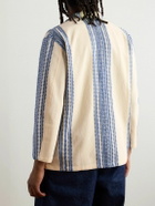 Monitaly - Convertible-Collar Cotton-Jacquard Jacket - Blue
