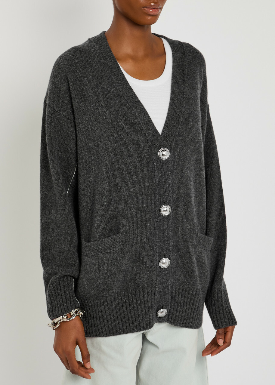 Rabanne Wool-cashmere Cardigan Grey