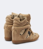 Isabel Marant Bekett leather and suede wedge sneakers