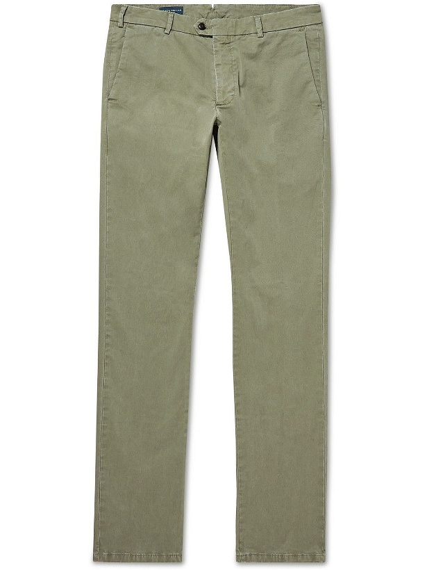 Photo: Peter Millar - Straight-Leg Garment-Dyed Cotton-Blend Twill Trousers - Green