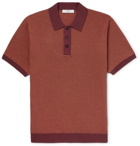 Mr P. - Slim-Fit Textured-Knit Cotton Polo Shirt - Orange