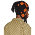 Gucci Black and Orange Mohair Ski Beanie
