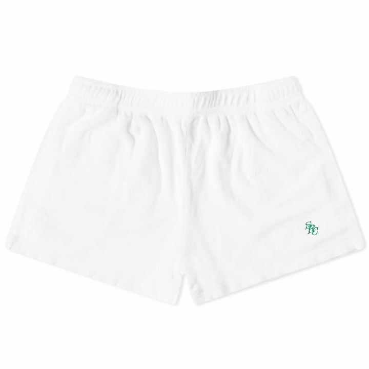 Photo: Sporty & Rich SRC Terry Short in White/Kelly Green