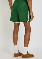 DRÔLE DE Monsieur Hibiscus Embroidered Jersey Shorts Dark Green