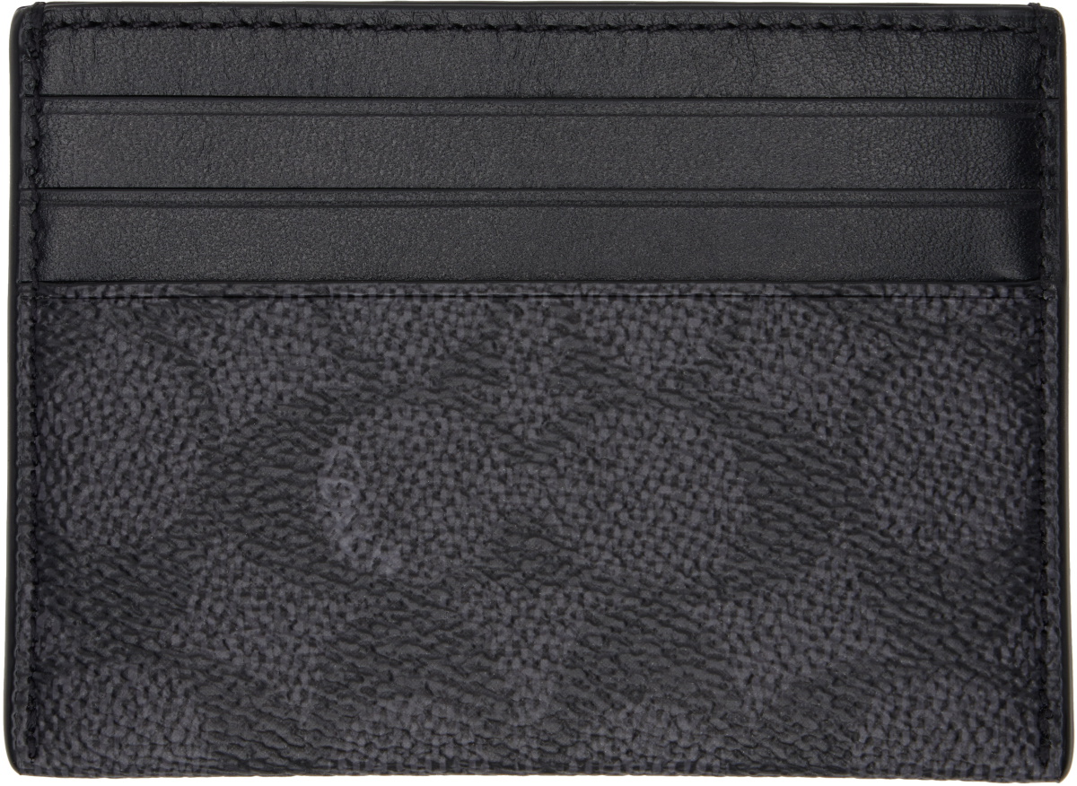Coach 1941 Black & Gray Signature Canvas Card Holder