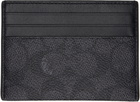 Coach 1941 Black & Gray Signature Canvas Card Holder