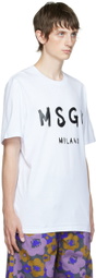 MSGM White Printed T-Shirt