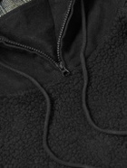 Manresa - Fleece and Canvas Hoodie - Black