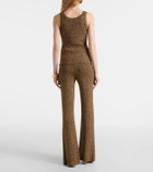 Tom Ford Ribbed-knit lamé tank top