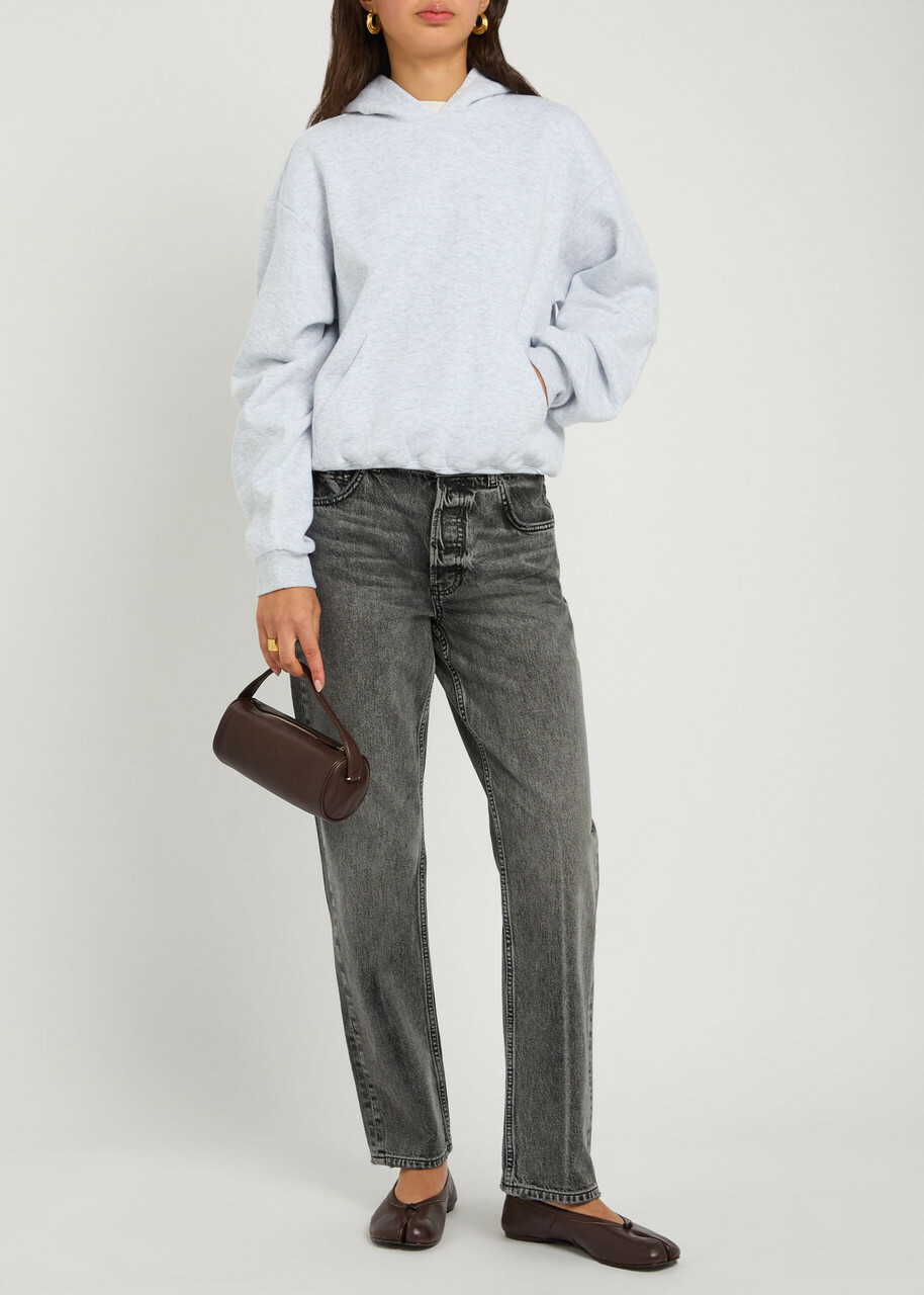 Skims Cotton-blend Hooded Sweatshirt Light Grey