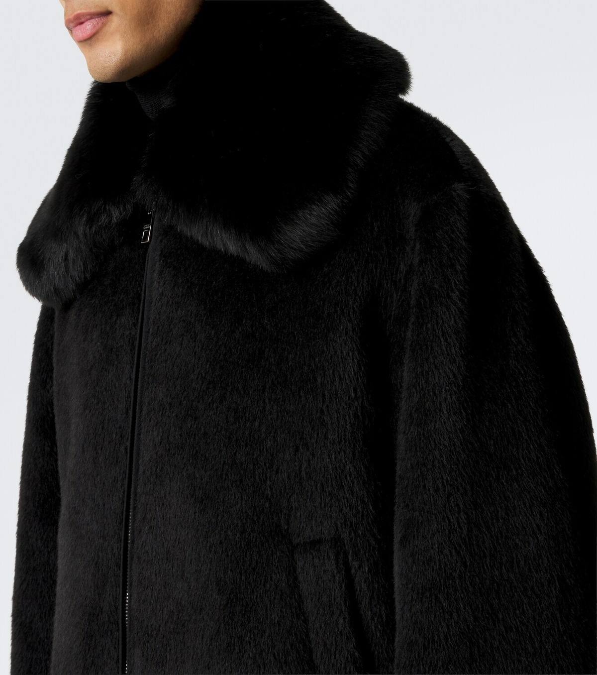 Dolce&Gabbana Shearling-trimmed alpaca and wool jacket
