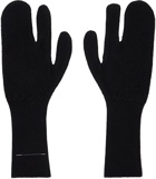 MM6 Maison Margiela Black Felted Knit Gloves