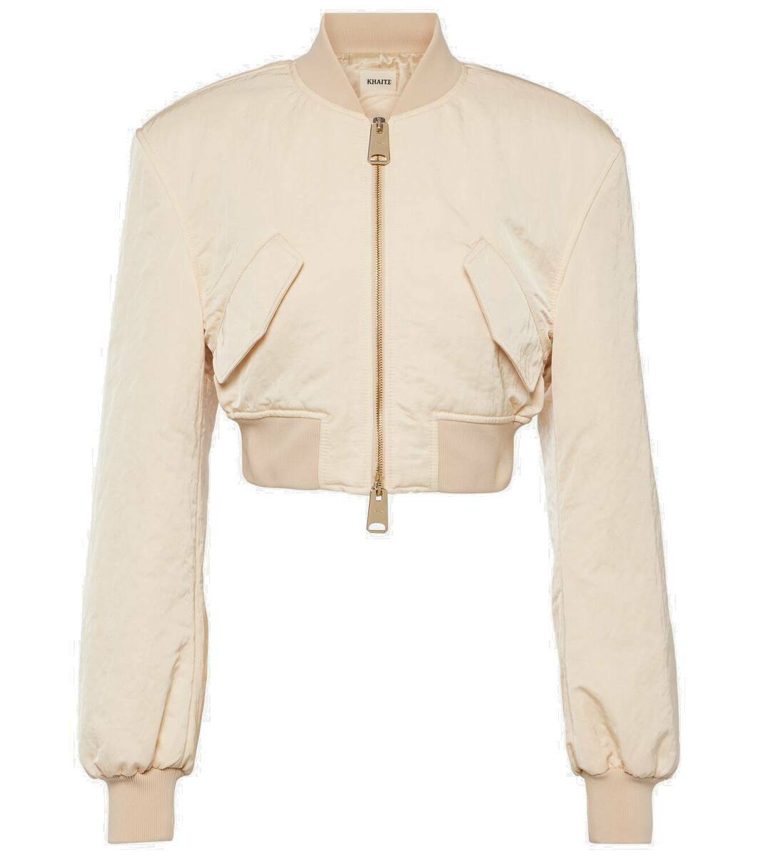 Khaite Reggie cropped satin bomber jacket Khaite