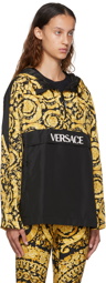 Versace Underwear Black & Gold Barocco Half-Zip Hoodie