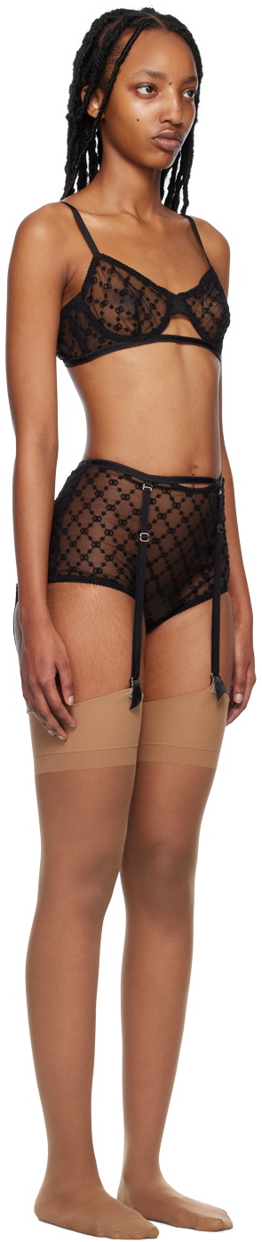 Gucci Black GG Star Bra & Briefs Set