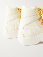Bottega Veneta - Leather-Trimmed Nylon Hiking Boots - White