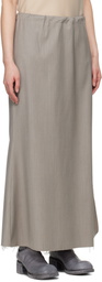Gabriela Coll Garments Gray No.290 Summer Wool Slit Midi Skirt