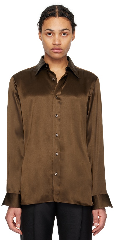 Photo: TOM FORD Brown Button Shirt