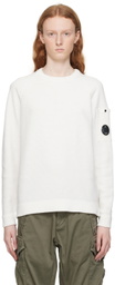 C.P. Company White Crewneck Sweater