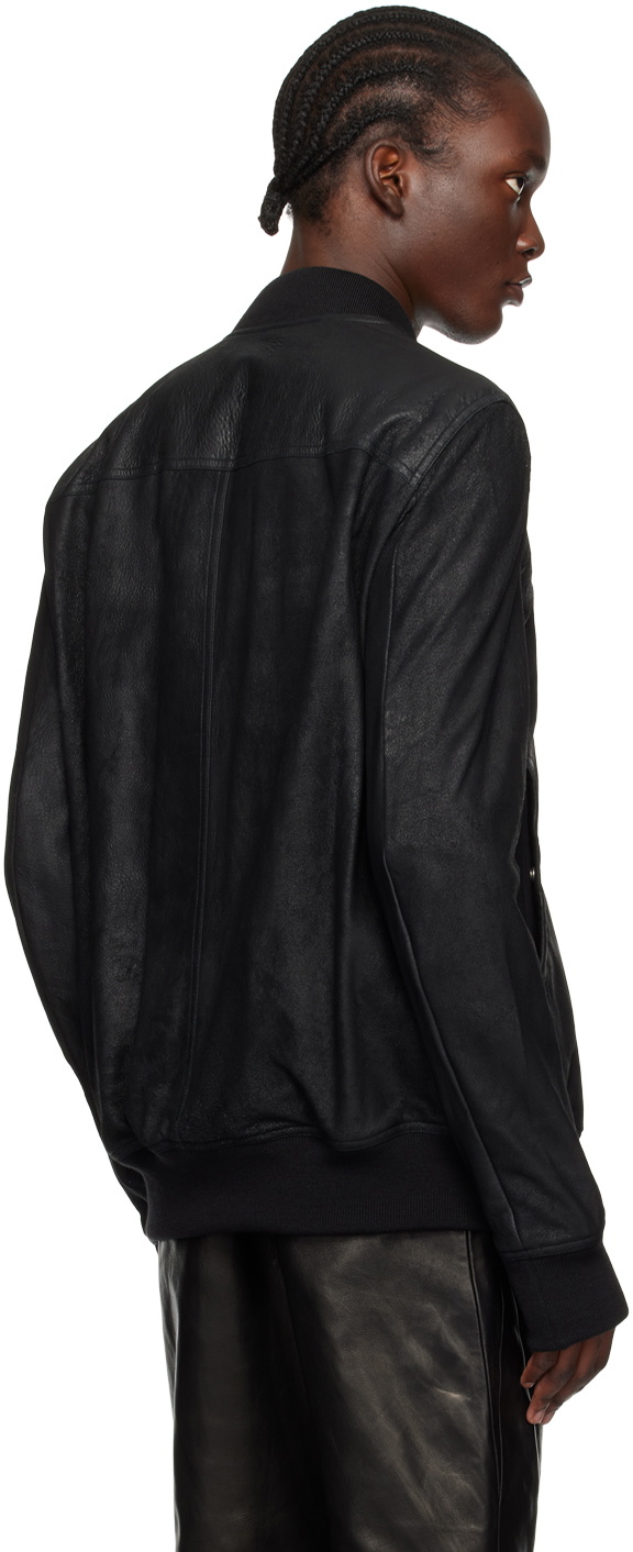 Rick Owens Black Porterville Classic Flight Leather Jacket