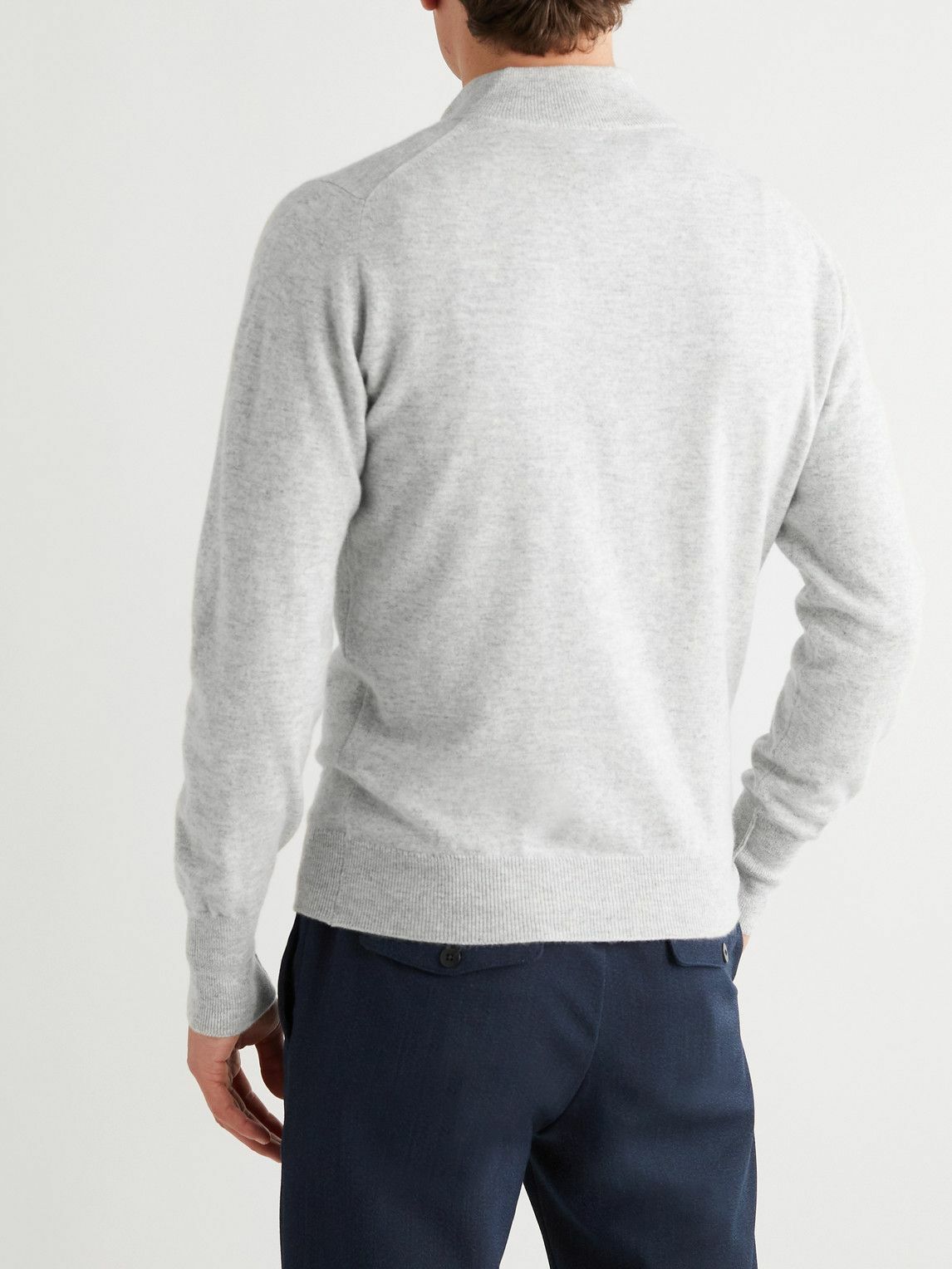 William Lockie - Oxton Slim-Fit Cashmere Half-Zip Sweater - Gray ...